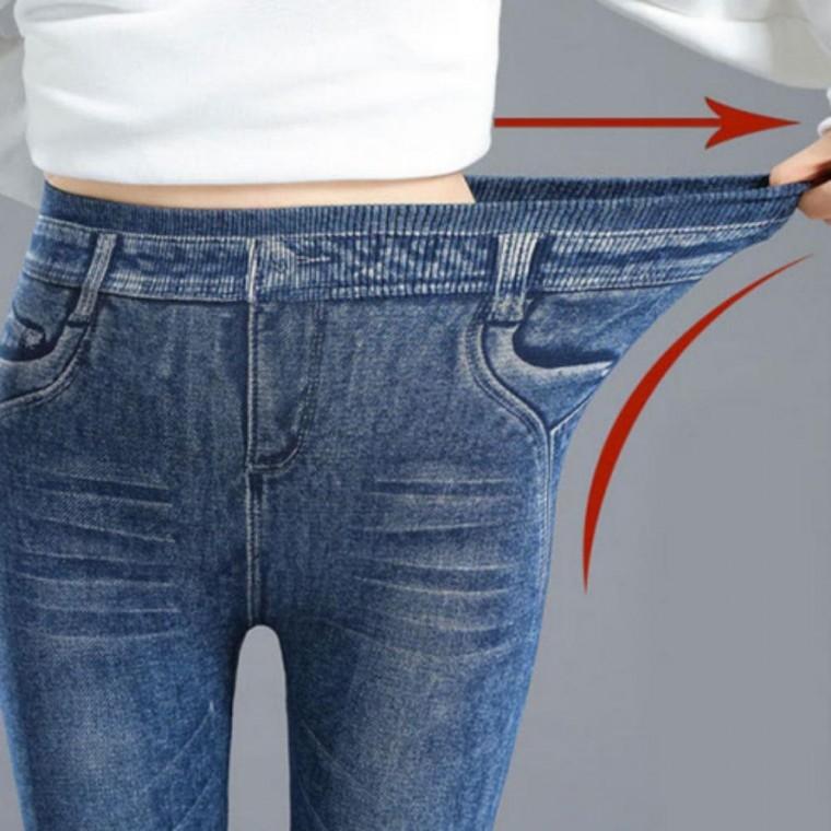하의 바지 페이크 레깅스 워싱 데님 캐주얼 여자