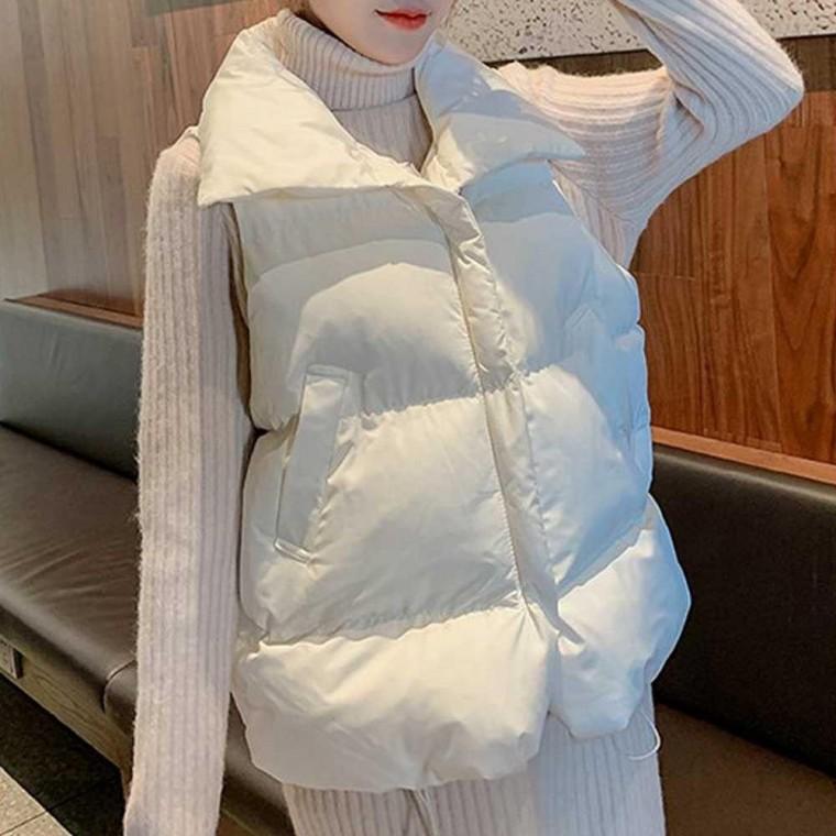 여자 겨울 데이트 룩 나들이 패딩 조끼 베스트 코디