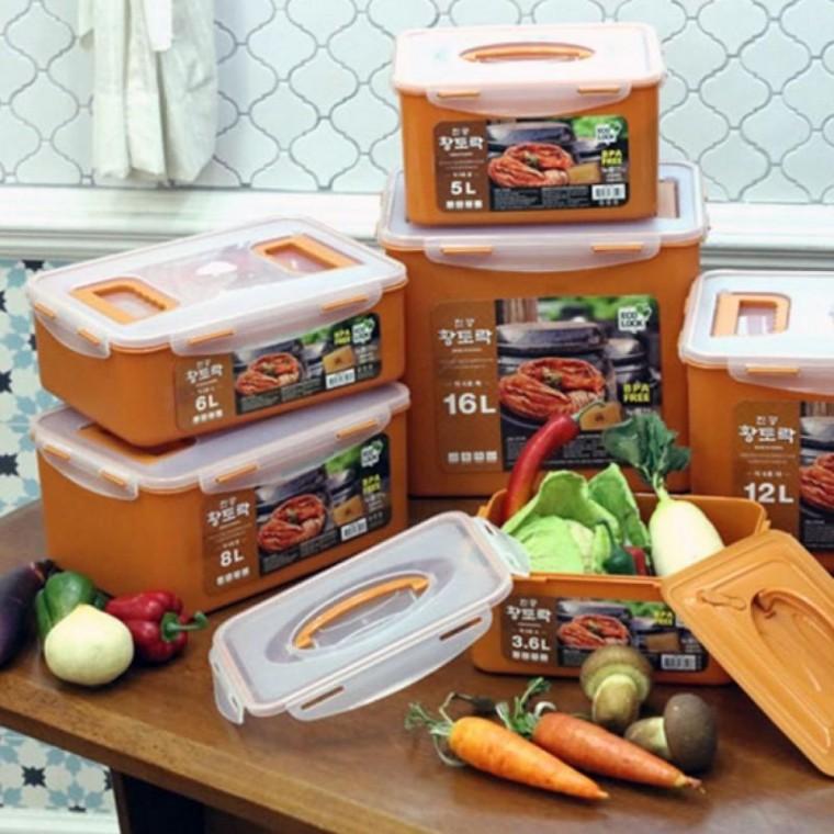 누름판 김치통 밀폐 냉장고반찬정리보관용기 5L