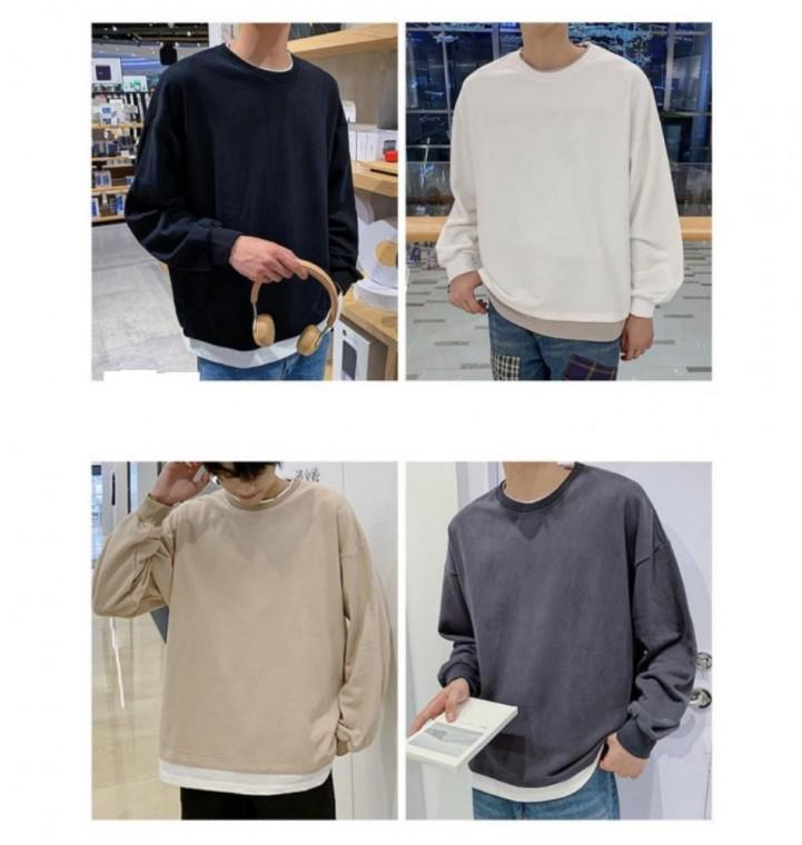 데일리 상의 라운드넥 가을겨울 긴팔티 캐주얼 남성 기본핏 맨투맨 무지 스웨트셔츠