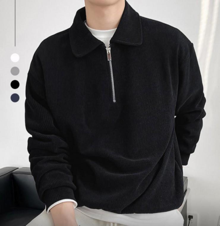 오버핏 스웨트셔츠 반집업맨투맨 하프집업 플 긴팔티 간절기 남성 상의 루즈핏