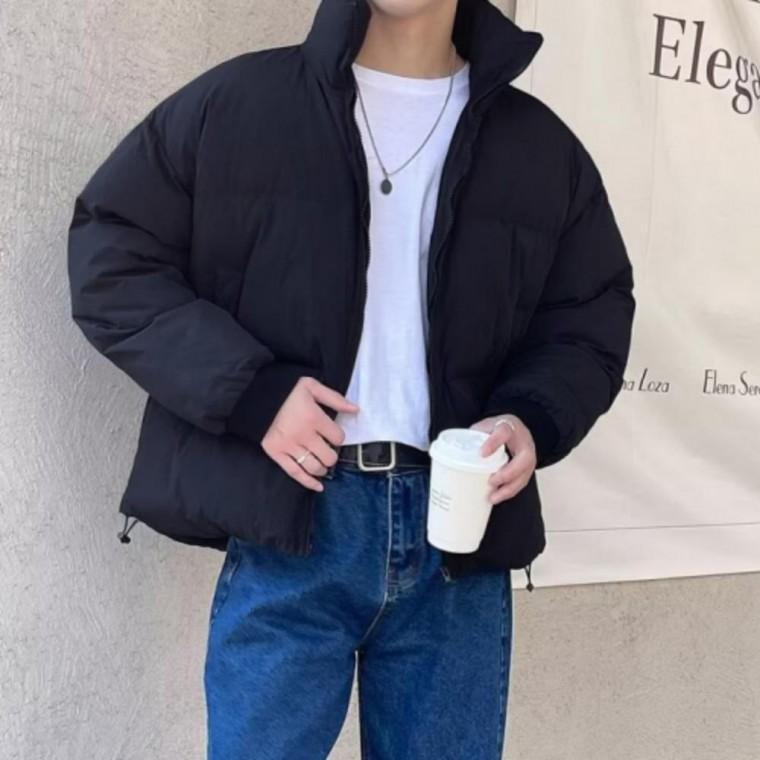 패딩자켓 남성 캐주얼 방한 하이넥 숏패딩 아우터 점퍼