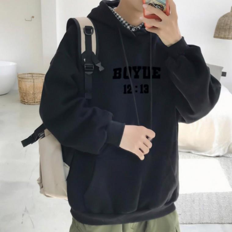 면 기모 후드 캐주얼 프린팅 티셔츠 긴팔 겨울 상의 레터링 가을 기본 남성 후드티 혼방 기모 루즈핏 후드