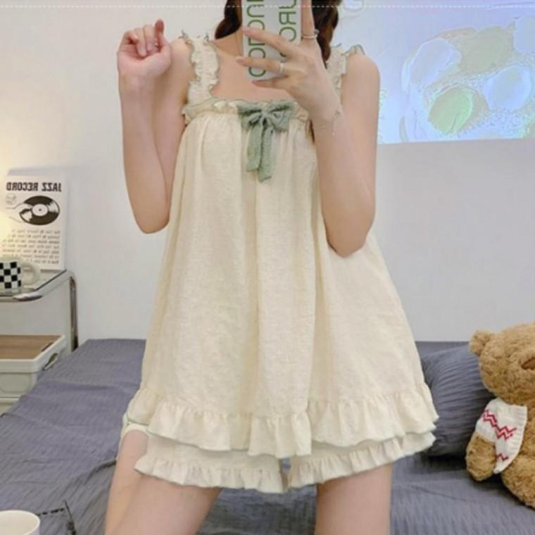 홈웨어 레이스 잠옷 상하 실내복 파자마 세트 프릴 여성