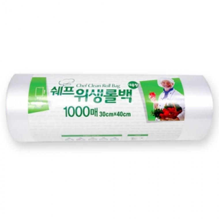 30x40cm 위생백 비닐 1000매 일회용 롤백 쉐프 위생 봉투 중형