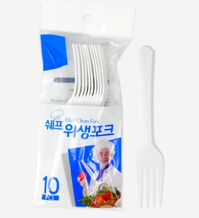 10개입 피크닉 10팩 여행용 일회용 세트 쉐프 플라스틱 포크 위생