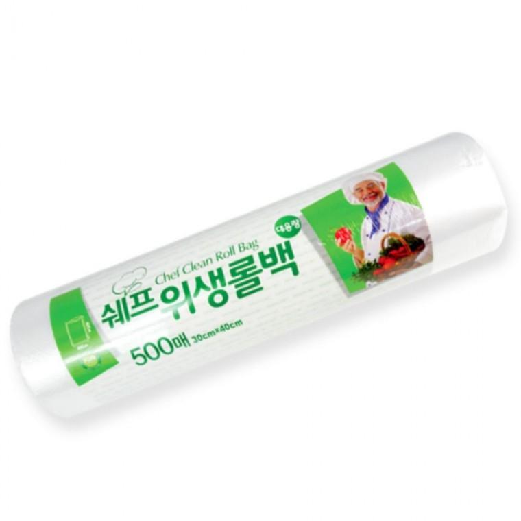 비닐 30x40cm 봉지 위생 위생백 일회용 쉐프 500매 롤백 대용량