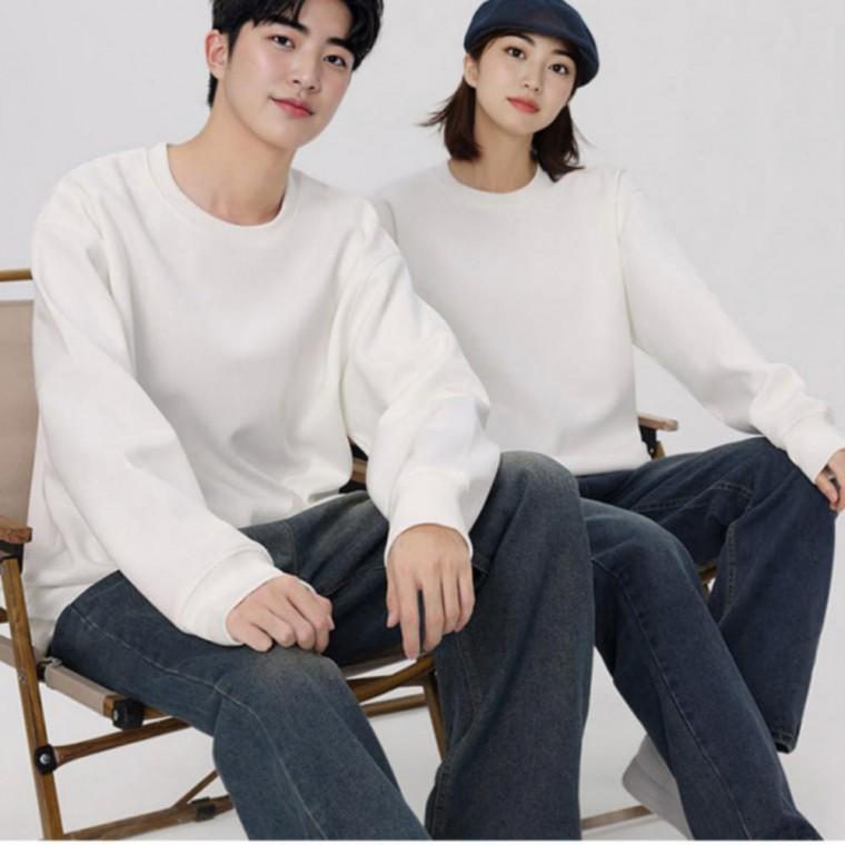 티셔츠 캐주얼 긴팔 무지 맨투맨 남녀공용 루즈핏 상의 단체복