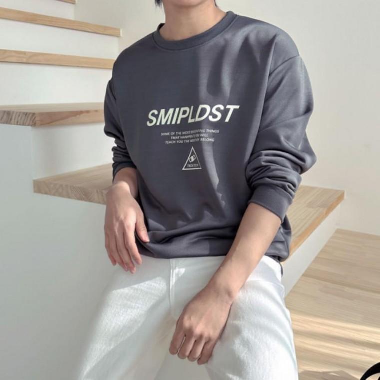 쭈리 오버핏 무지 긴팔 맨투맨 남녀공용 데일리 티셔츠