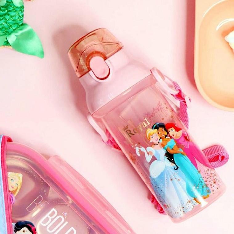 원터치 어깨끈 물통 로얄핑크 어깨끈물통 휴대용물통 빨대물통