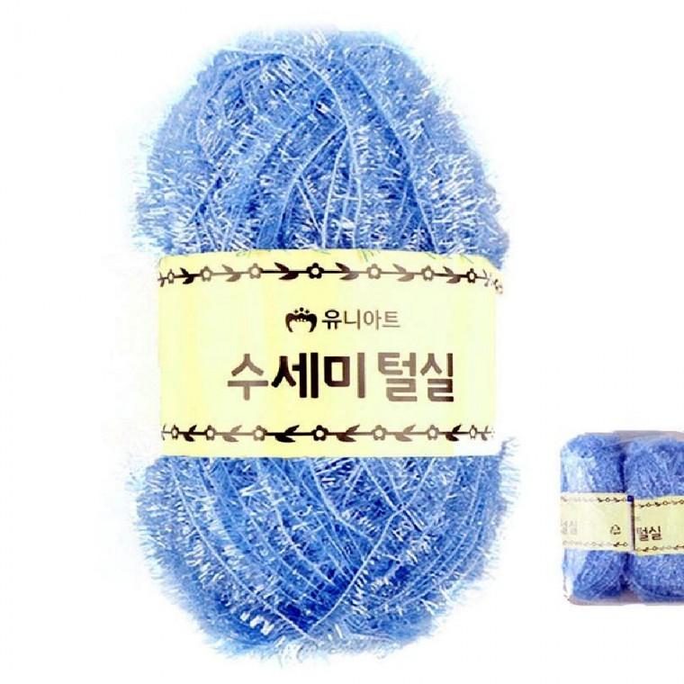하늘 수세미 뜨개실 5개입 미니털실 뜨개질털실 하늘색털실
