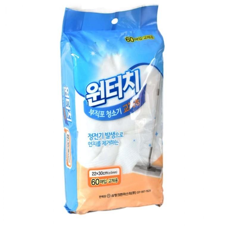 부직포 청소기 교체용 60매 정전기청소포밀대 부직포청소포 일회용걸레