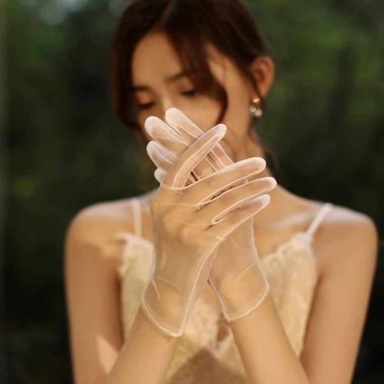 결혼식 심플 망사 장갑 혼주 예식용 신부 웨딩 글러브 촬영소품
