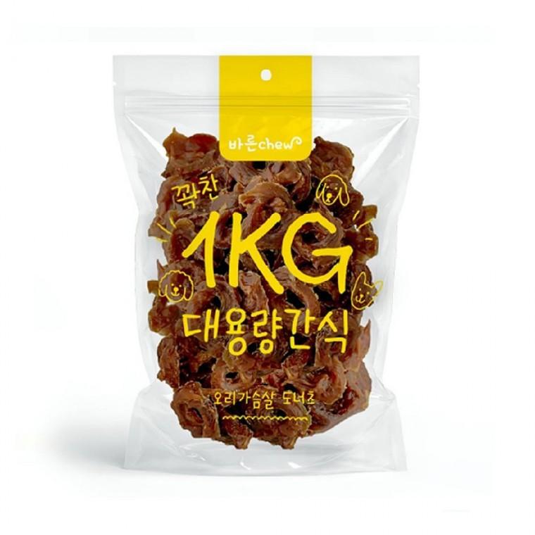 오리가슴살 간식 1kg 도너츠 강아지트릿 오리육포 건조간식
