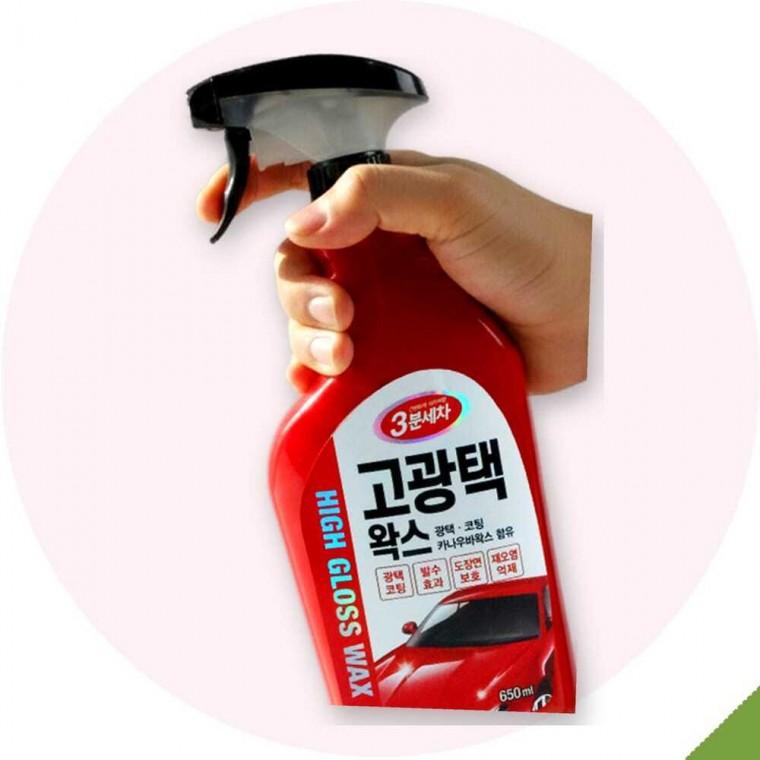 3분세차 고광택 왁스 스프레이 650ml 하트유통