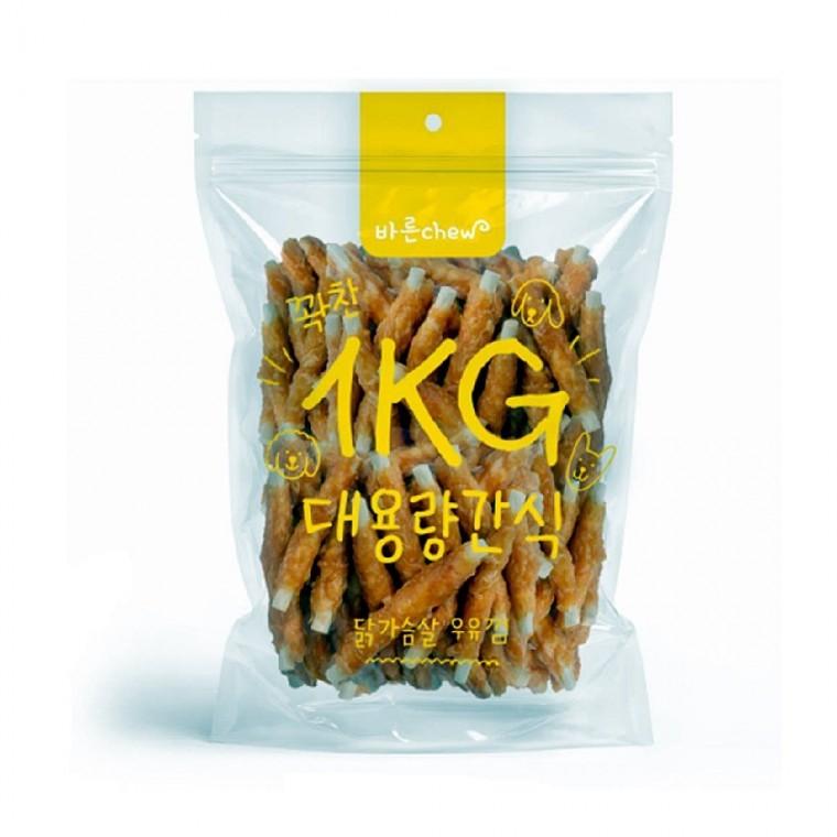 닭가슴살 강아지 우유껌 1kg 우유개껌 대용량개껌 개껌