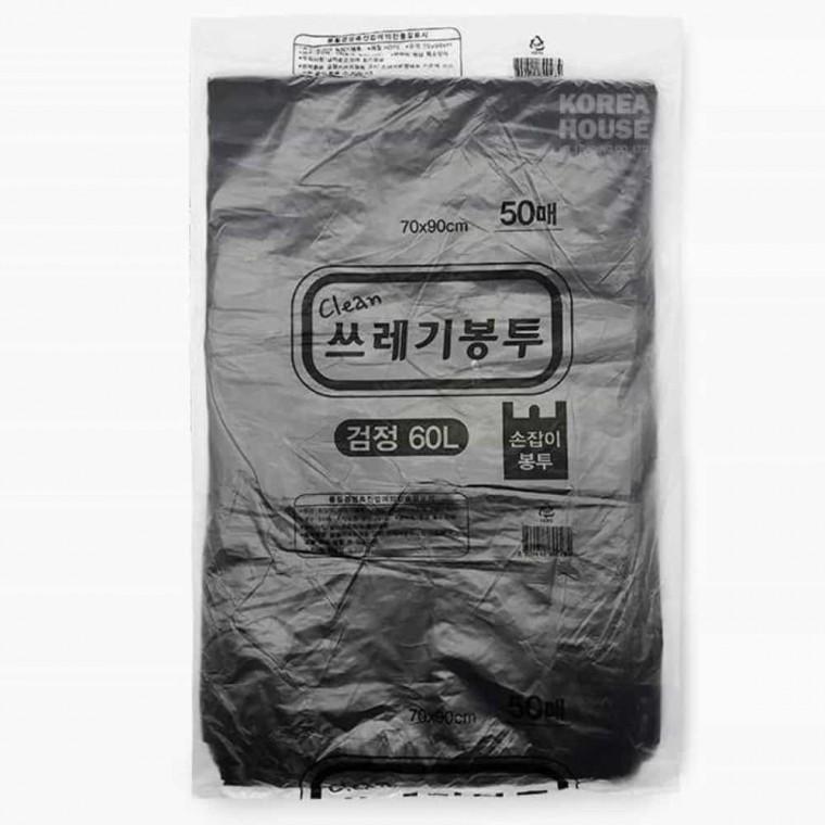 쓰레기봉투 60L 흑색 50매 대용량쓰레기봉투 손잡이쓰레기봉투 흑색쓰레기봉투