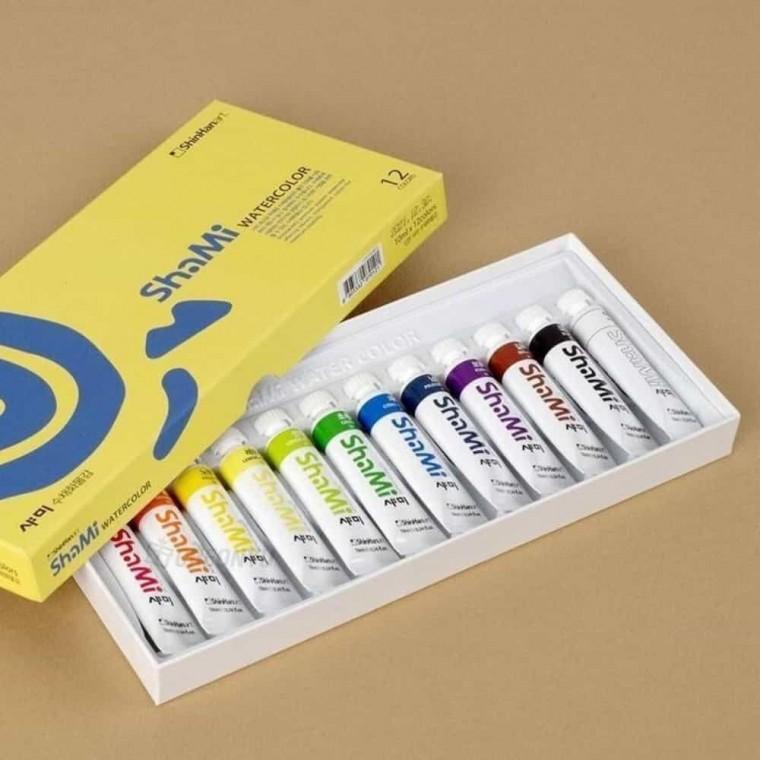 수채화물감 12색 10ml 수채화키트 수채물감세트 디자인물감