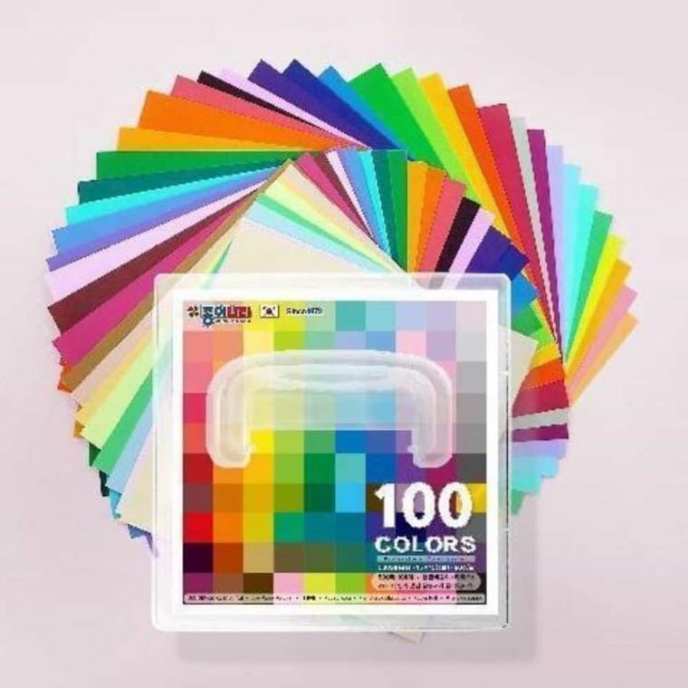 단면색종이 100컬러 500매 모빌접기 색종이놀이 종이접기놀이