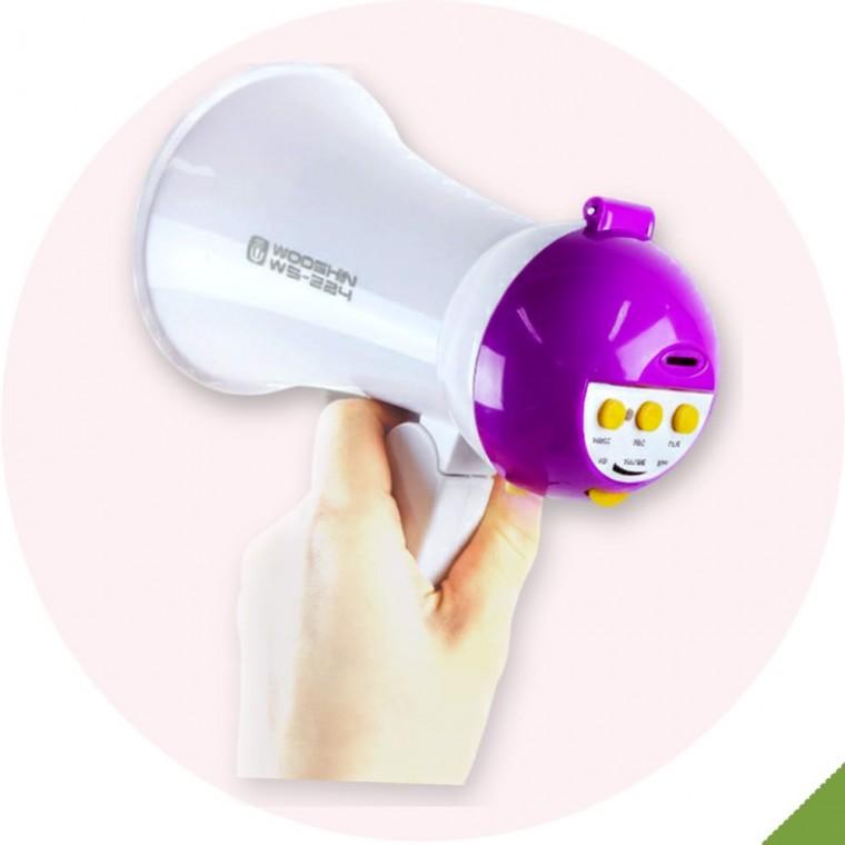 WS-234 녹음 기능 휴대용 미니 메가폰 하트유통