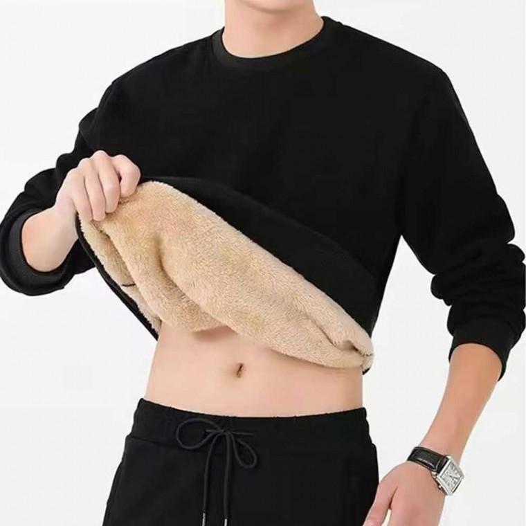 퍼 안감 기모 방한 겨울 맨투맨 티셔츠 남성 코디
