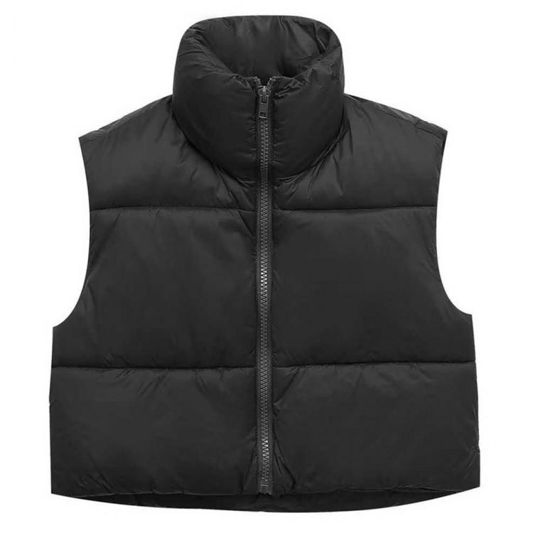 여자 데일리 검정 무지 패딩 베스트 겨울 코디 점퍼