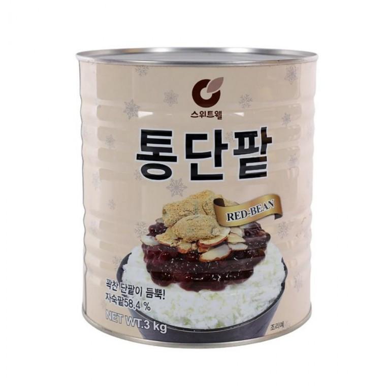 스위트웰 통단팥 빙수팥 3kg 업소용빙수팥 팥빙수용팥앙금 대용량빙수팥 카페용빙수팥