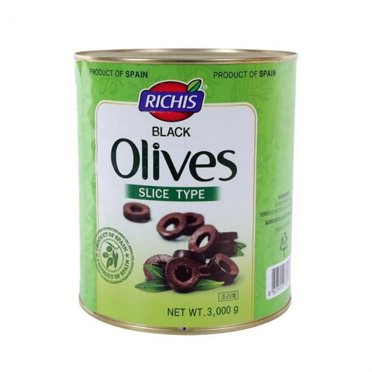리치스 블랙 올리브 슬라이스 올리브절임 스페인산올리브 올리브통조림 블랙올리브