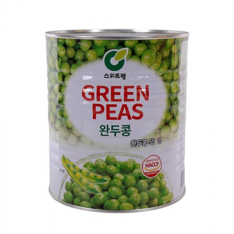 스위트웰 완두콩 그린피 3kg 완두콩통조림 완두콩캔 통조림완두콩 그린피스