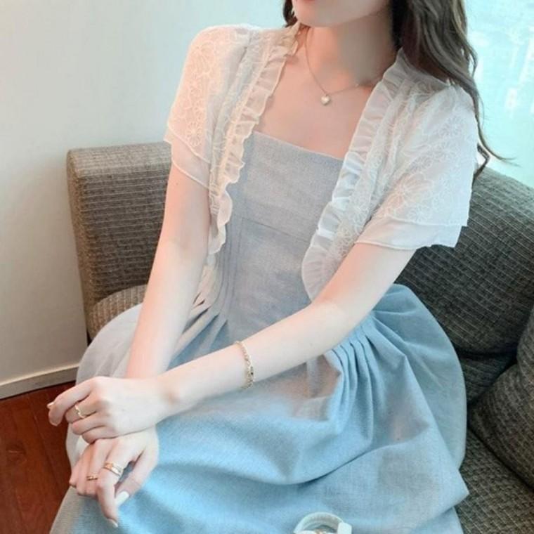 레이스 가디건 나디건 레이어드가디건