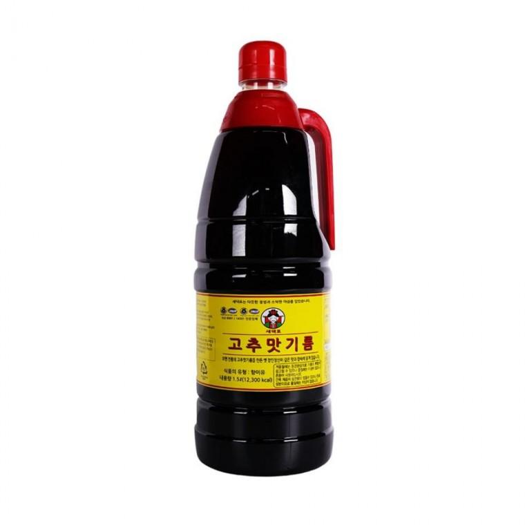 새댁표 고추맛 기름 1.5L 고추씨기름 풍미유 매운요리 향미유