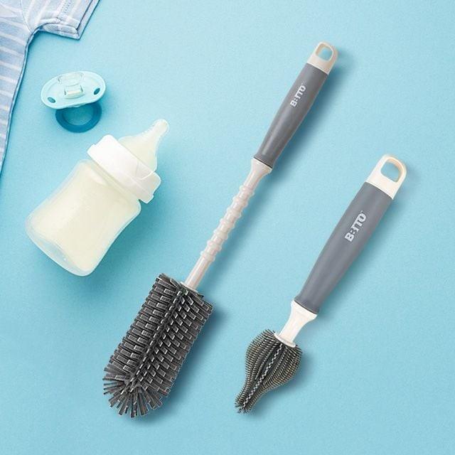 컵 젖꼭지 납작모젖병솔세트 젖병브러쉬 실리콘세척솔