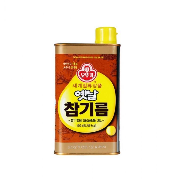 옛날 참기름 450ml 조미유 답례품참기름 고소한참기름 통참깨참기름