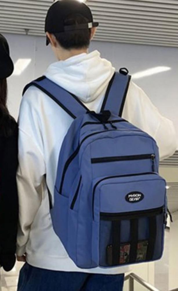 남녀공용 데일리 백팩 신학기 학생 학교 책가방 블루