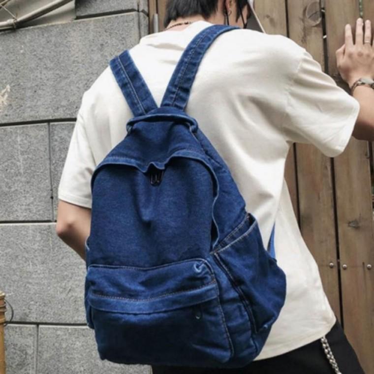 학생 데님 백팩 청 가방 학교 책가방 캐주얼 백팩