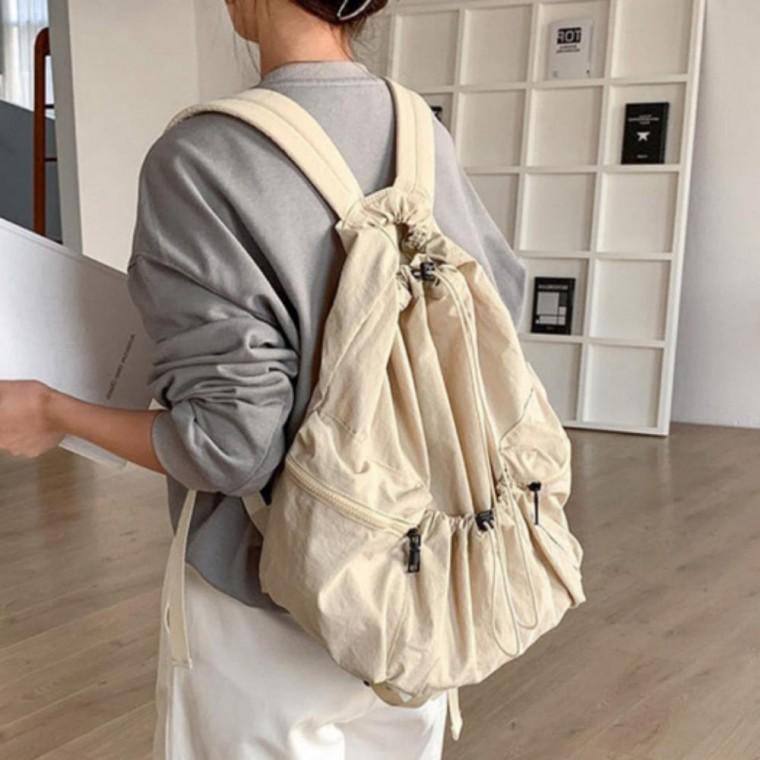 여성 가벼운 멀티 포켓 백팩 데일리 캐주얼 책가방