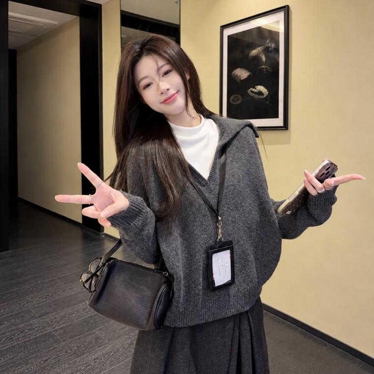 루즈핏 세일러니트 간절기 캐주얼 여성 데일리 티셔츠