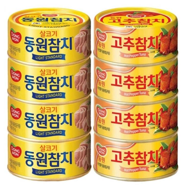 참치 동원참치 동원 반반 100g 살코기참치4캔+고추참치4캔