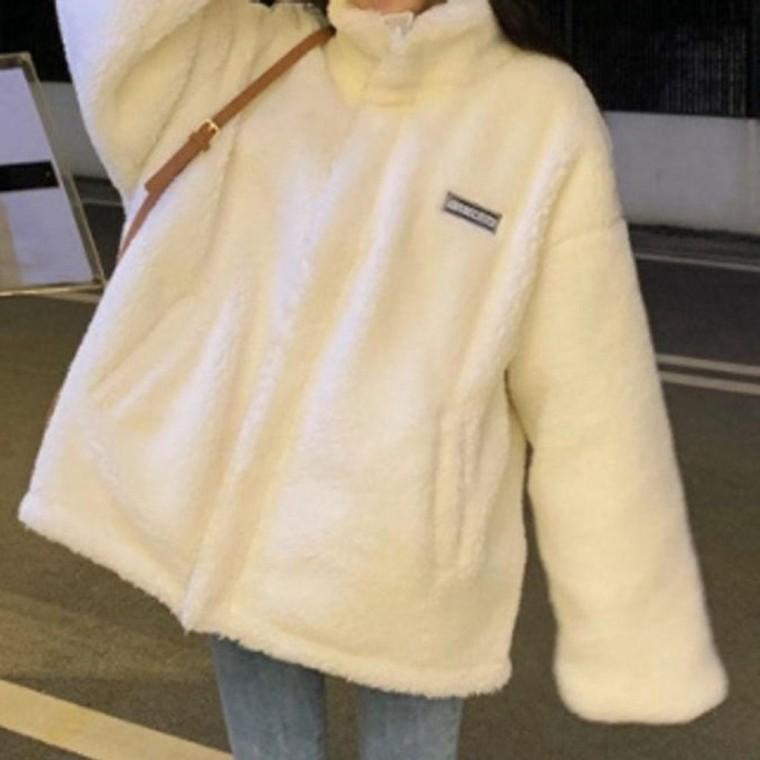 후리스 여자 자켓 후리스 집업 점퍼 화이트 여성 화이트 의류 자켓 여성