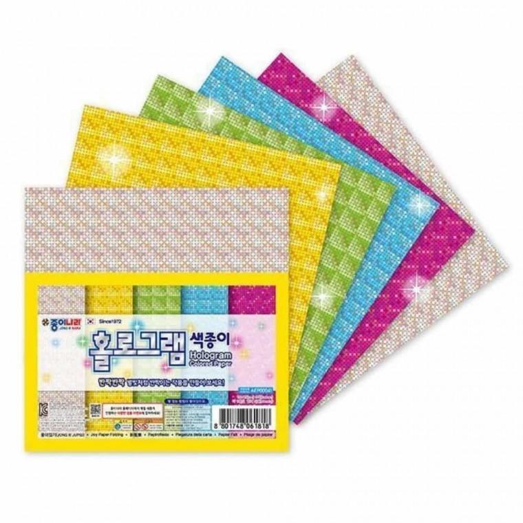 홀로그램 색종이 20개 홀로그램색종이 공예용종이 종이접기재료