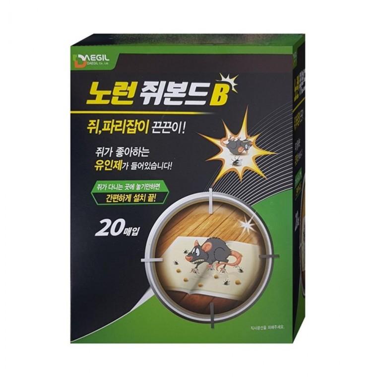 루미나D 대길 노런 쥐 끈끈이 20매 쥐덫 파리 끈끈이 포획 트랩