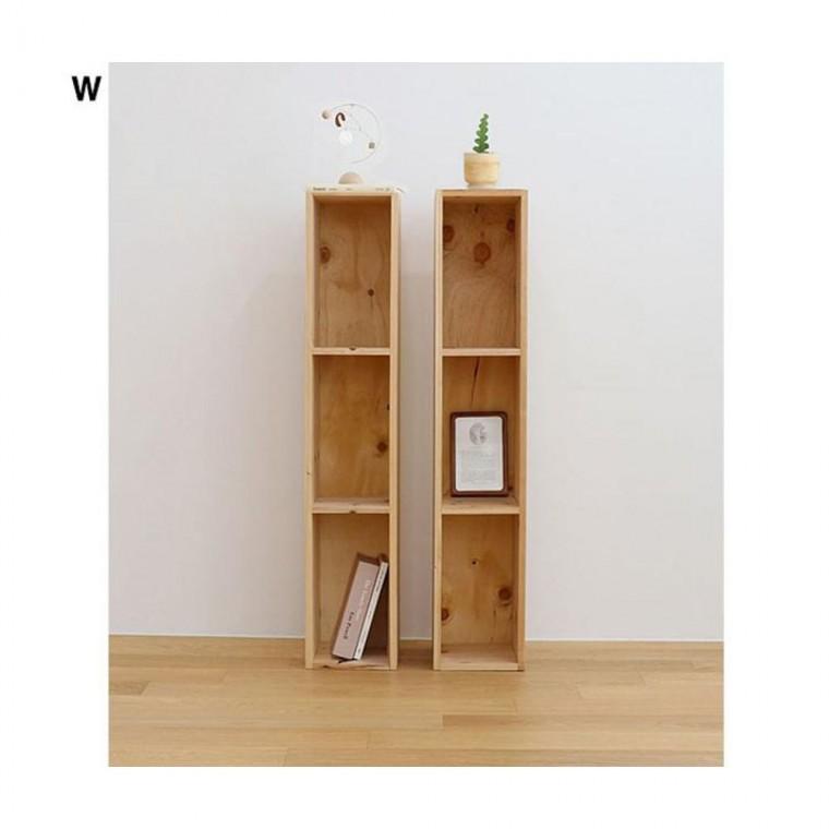 루미나D 삼나무 슬림 3단 책장 DIY 조립식 책꽂이 좁은 공간 도서 수납