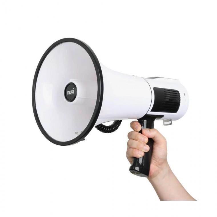 루미나D 충전식 메가폰 확성기 80W 녹음 마이크 사이렌 행사 안내 방송