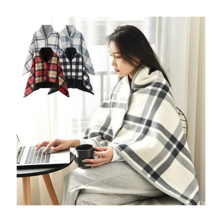 루미나D 플리스 수면 담요 극세사 똑딱이 어깨 무릎 덮개 망토