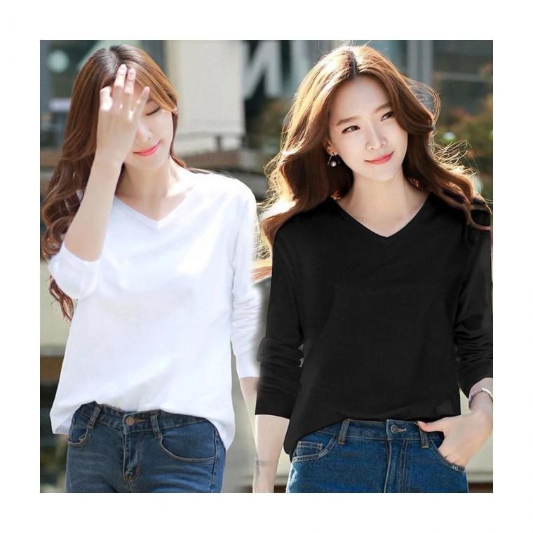 루미나D 루즈핏 티셔츠 라운드 브이넥 선택 기본 상의