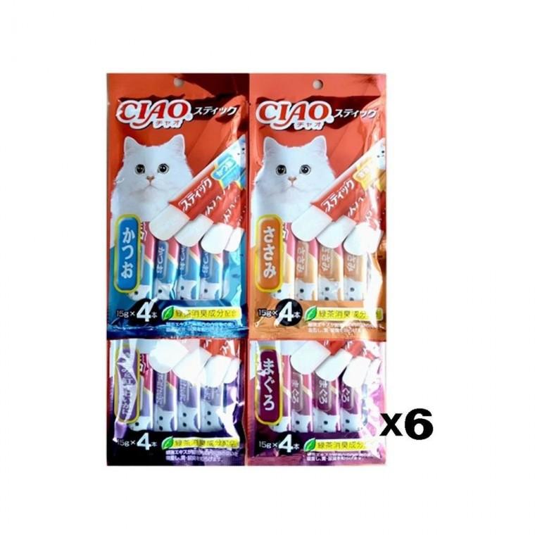 루미나D 고양이 츄르 챠오스틱 15g 4입x6개 짜먹는 간식