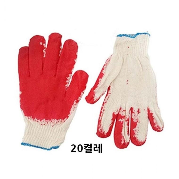 루미나D 반코팅 면장갑 20켤레 빨간 작업용 손 보호 장갑