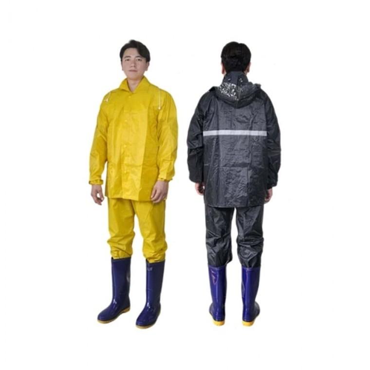 우의 상하 남색 M 남성비옷 자전거비옷 안전우의