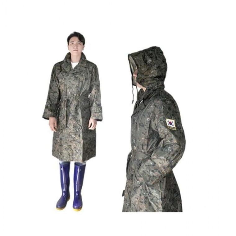 밀리터리 레인코트 L 남자우비 코트형우비 군대우의
