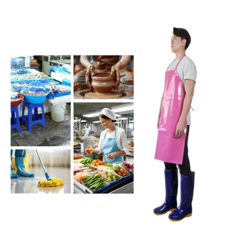 양면 방수 앞치마 90X65 소 핑크 설거지앞치마 업소용방수앞치마 식품공장앞치마